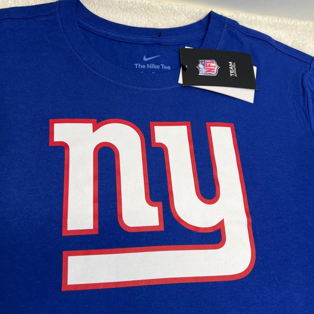 NWT Nike Mens T-Shirt Logo NFL New York Giants The Nike Tee Shirt Blue Sz M